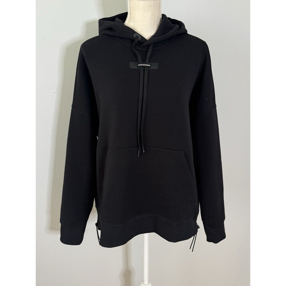 ON Run On Clouds Hoodie Women’s M Black Pullover Drawstring Side Zip Vents